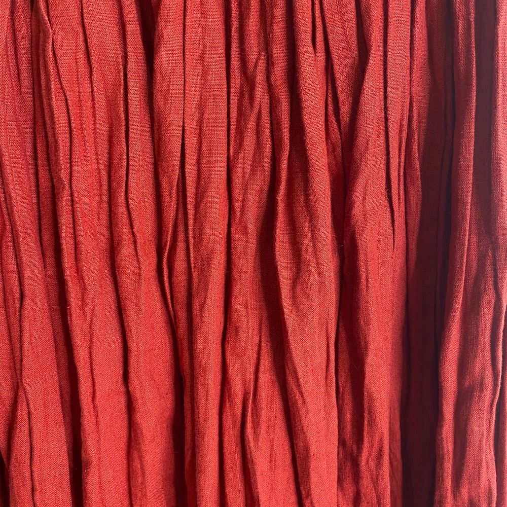Vintage 90s Pine Cove Linen Blend Crinkle Broomstick Maxi Skirt Boho Cottage - Picture 2 of 6